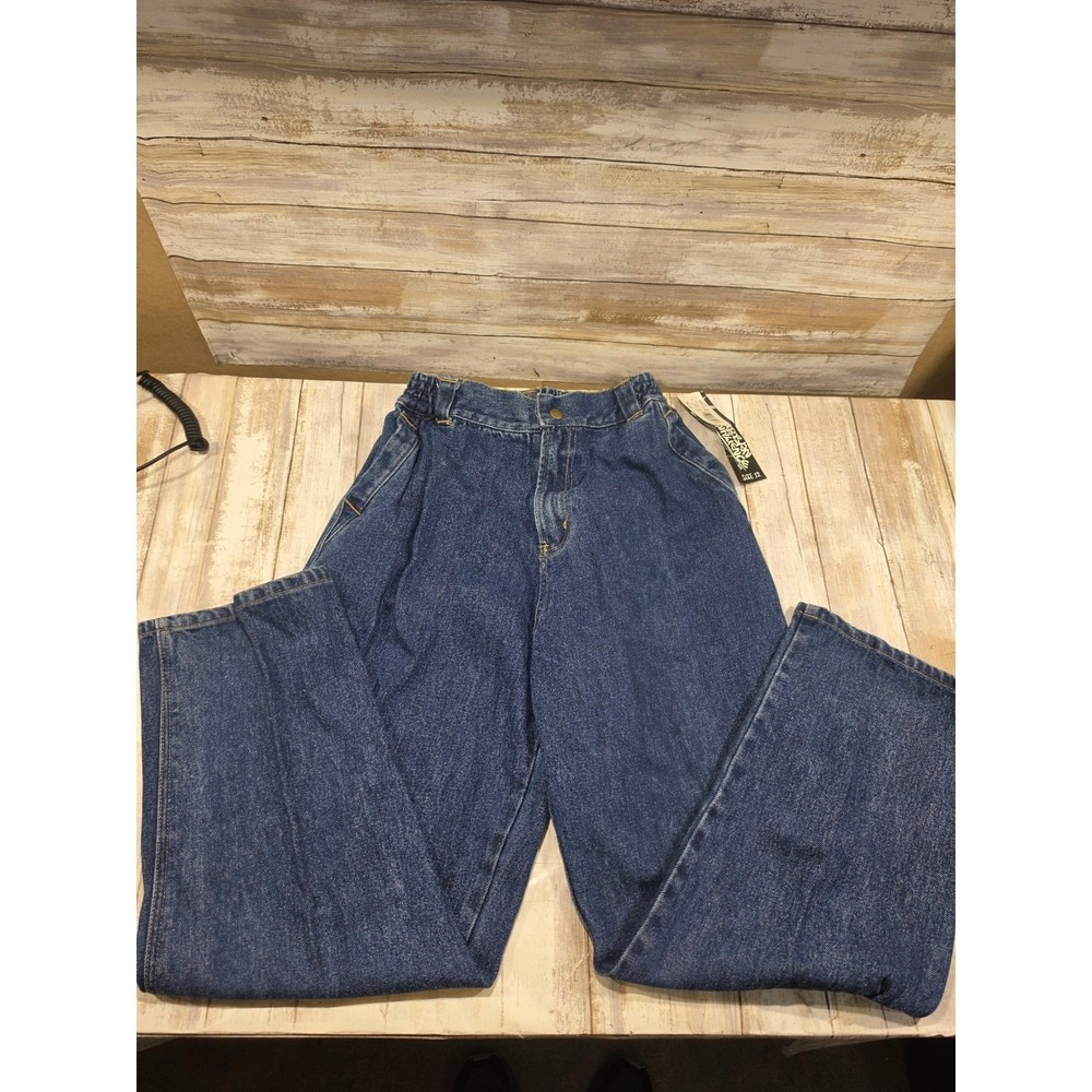 Urban Influence Vintage High Waisted Pleated Jeans Dark Wash Mom PantsREAD